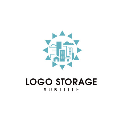 街の活力と希望を描く、クリーンな不動産ロゴ｜ロゴ販売 ロゴストレージ