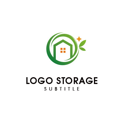 自然と調和を描く、サークル×ハウスモチーフロゴ｜ロゴ販売 ロゴストレージ