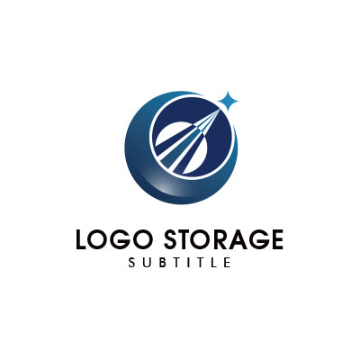 挑戦と未来を描く、ムーン×アローシンボルロゴ｜ロゴ販売 ロゴストレージ