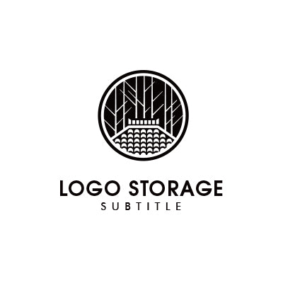 自然+家のモチーフを取り入れた円形ロゴ