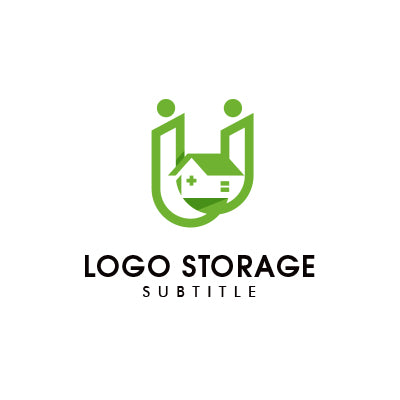 人物と家を描くシンボルロゴ