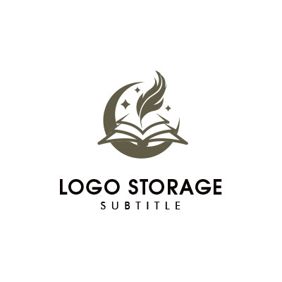 羽根と本を組み合わせた円形ロゴ