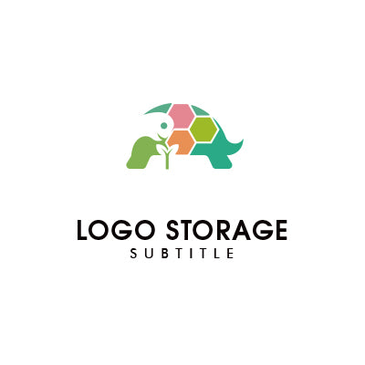 亀と自然モチーフロゴ