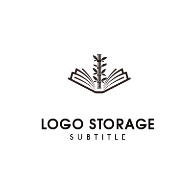 本と穂を描くシンボルロゴ｜ロゴ販売 ロゴストレージ