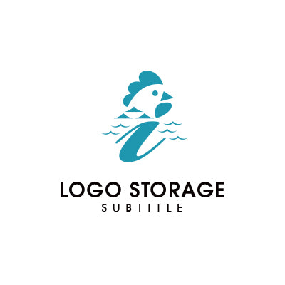 ニワトリと波モチーフロゴ