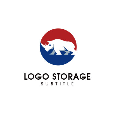 サイがモチーフの円形ロゴ