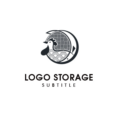 鳥モチーフの和風ロゴ