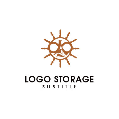 船のロゴデザイン。無限と船舵をモチーフにしたロゴ