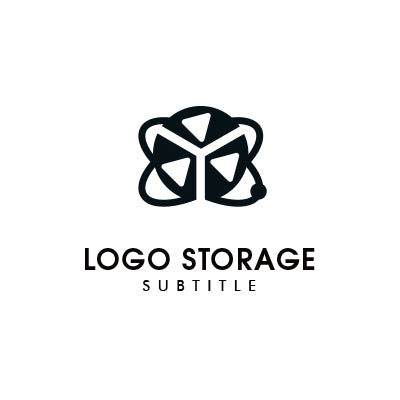 原子のロゴデザイン。原子と三角形をモチーフにしたロゴ｜ロゴ販売 ロゴストレージ