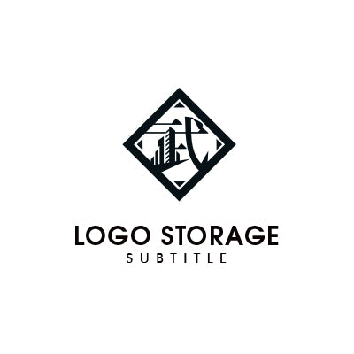 武　都市 建物 ロゴデザイン 和風 家紋 街 ビル モチーフ ロゴ ロゴストレージ