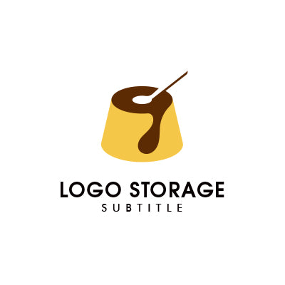 プリン スイーツ のロゴデザイン ロゴ販売 ロゴストレージ