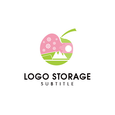 りんご 自然ロゴデザイン ロゴ販売 ロゴストレージ