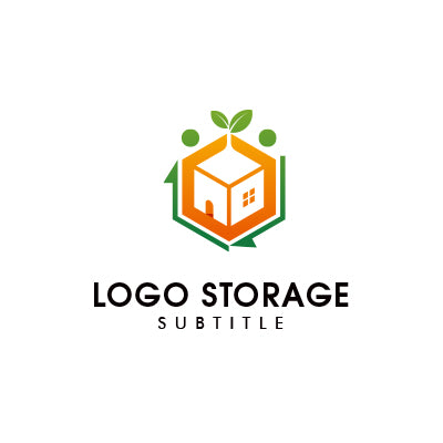 家 葉っぱ 循環 エコ ロゴデザイン ロゴ販売 ロゴストレージ