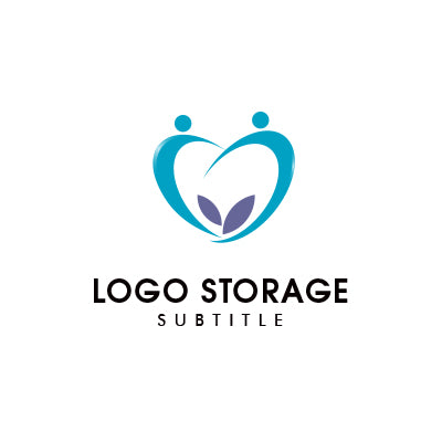 人 ハート 葉っぱ ロゴデザイン ロゴ販売 ロゴストレージ