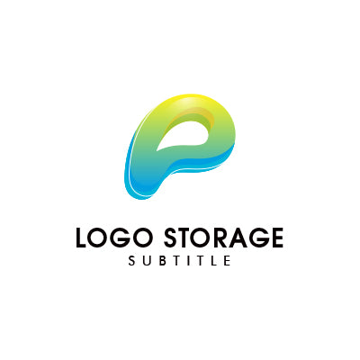 P グラデーション 抽象 ロゴデザイン ロゴ販売 ロゴストレージ