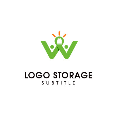 W 電球 アイデア ロゴデザイン ロゴ販売 ロゴストレージ