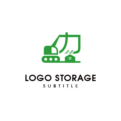 ショベルカー×ハウス モチーフロゴデザイン ロゴ販売 ロゴストレージ