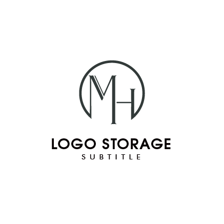 MH モノグラム 円形 シンプル 高級 ロゴデザイン ロゴ販売 ロゴストレージ