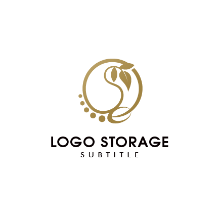S 葉 円 自然 美容 高級感 ロゴデザイン ロゴ販売 ロゴストレージ