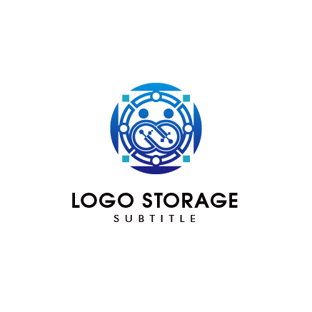 幾何学 ネットワーク 循環 無限 技術 未来 ロゴデザイン ロゴ販売 ロゴストレージ
