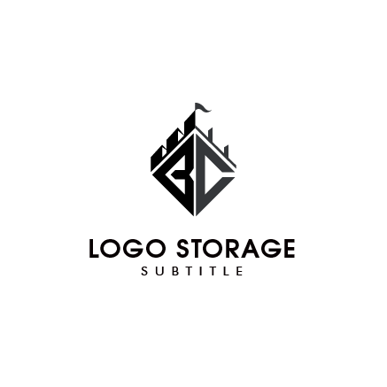 建物 城 旗 ひし形 不動産 建築 ロゴデザイン ロゴ販売 ロゴストレージ