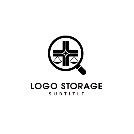 法律 天秤 虫眼鏡 調査 信頼 士業 ロゴデザイン ロゴ販売 ロゴストレージ
