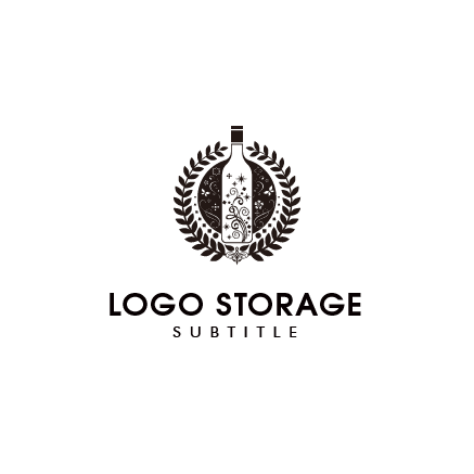 木 月 桂冠 紋章 自然 成長 ロゴデザイン ロゴ販売 ロゴストレージ