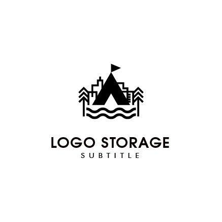 テント 山 森 川 アウトドア キャンプ ロゴデザイン ロゴ販売 ロゴストレージ