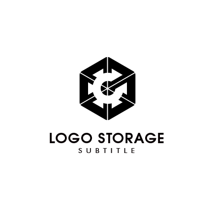 C 六角形 矢印 循環 技術 先進的 ロゴデザイン ロゴ販売 ロゴストレージ
